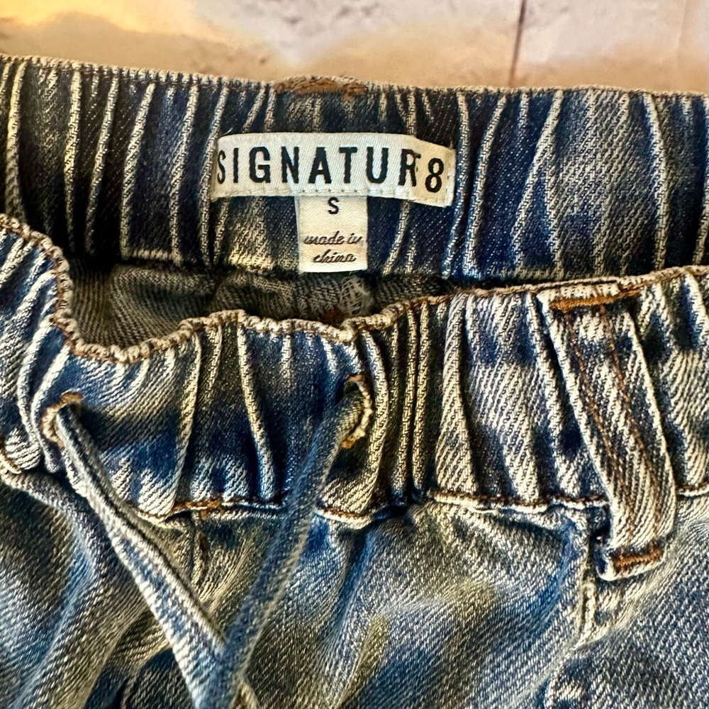 Signature8 Relaxed Blue Cargo Jeans Size S - Picture 3 of 5
